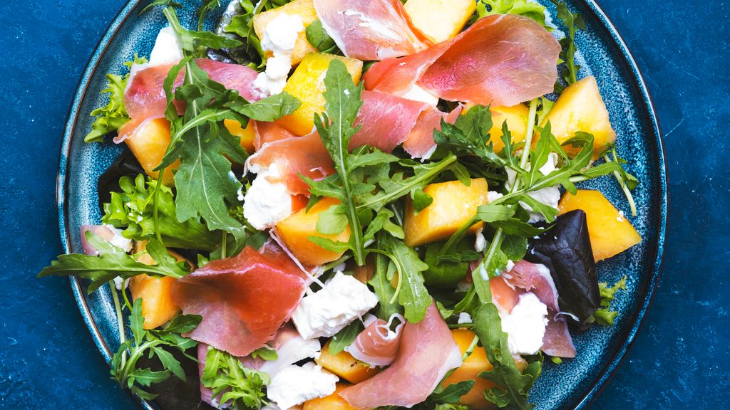 Salade melon, feta, jambon
