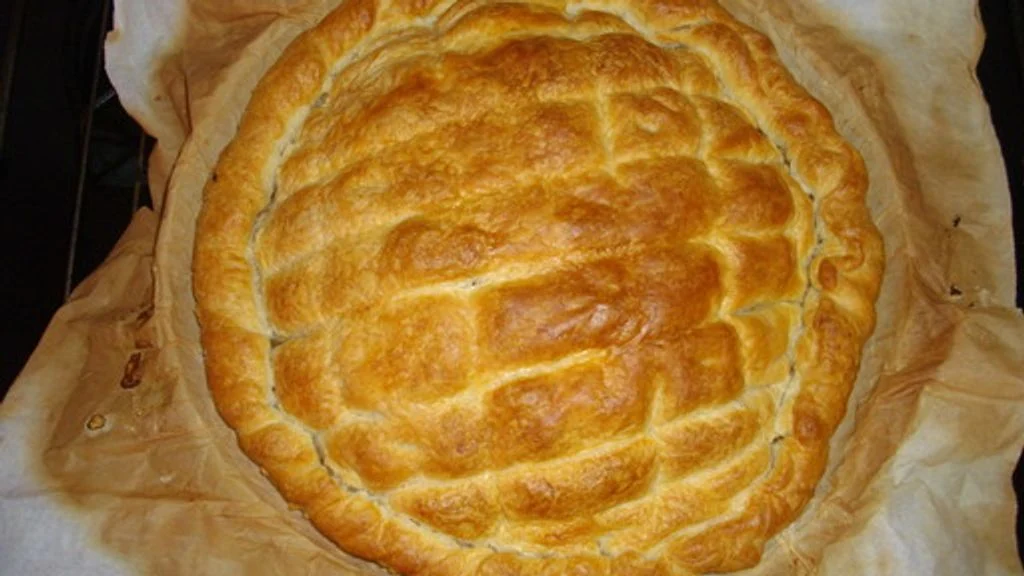 tourte feuilletée au jambon et champignon