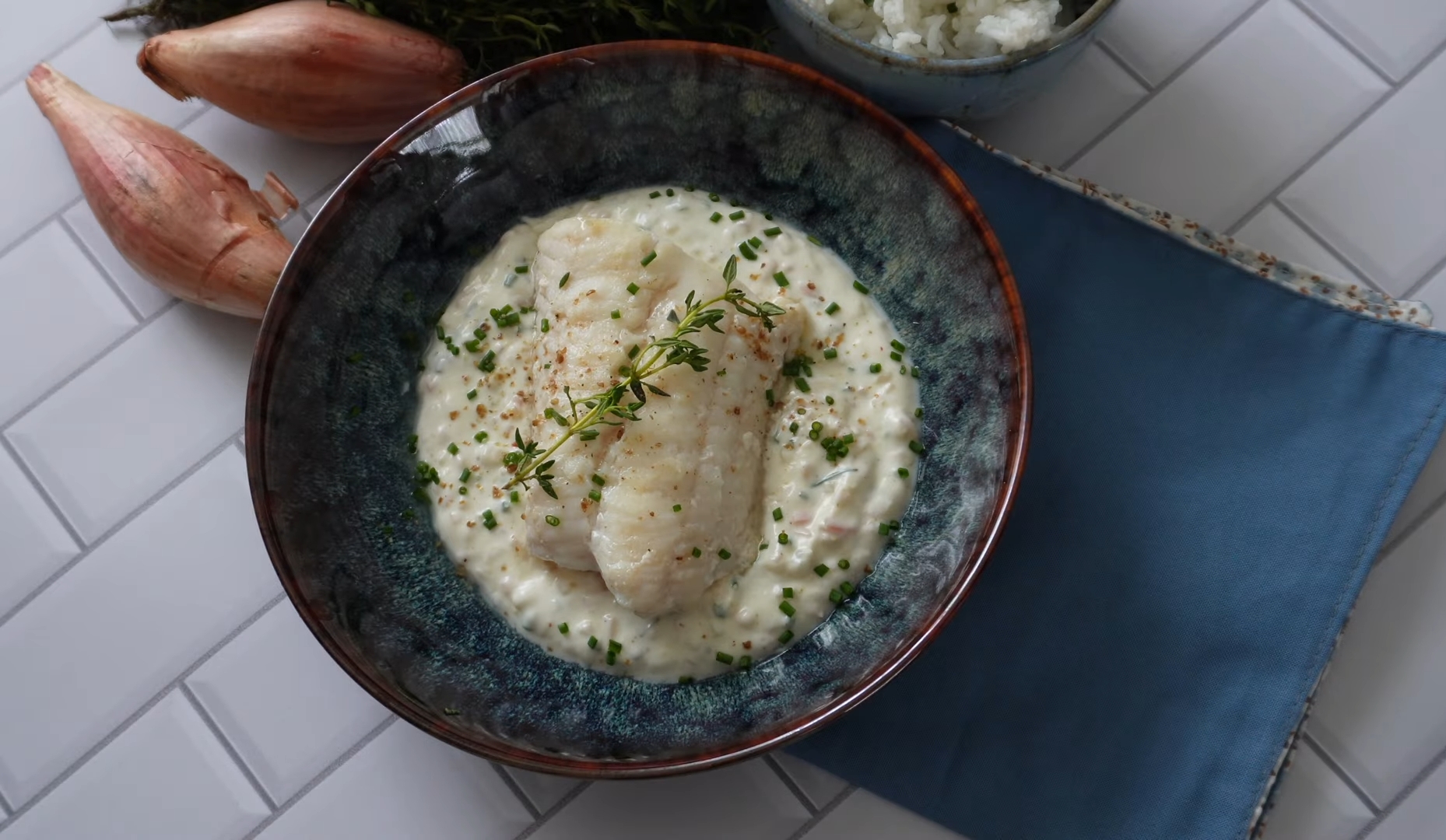 Poisson grillé sauce échalote au fromage blanc
